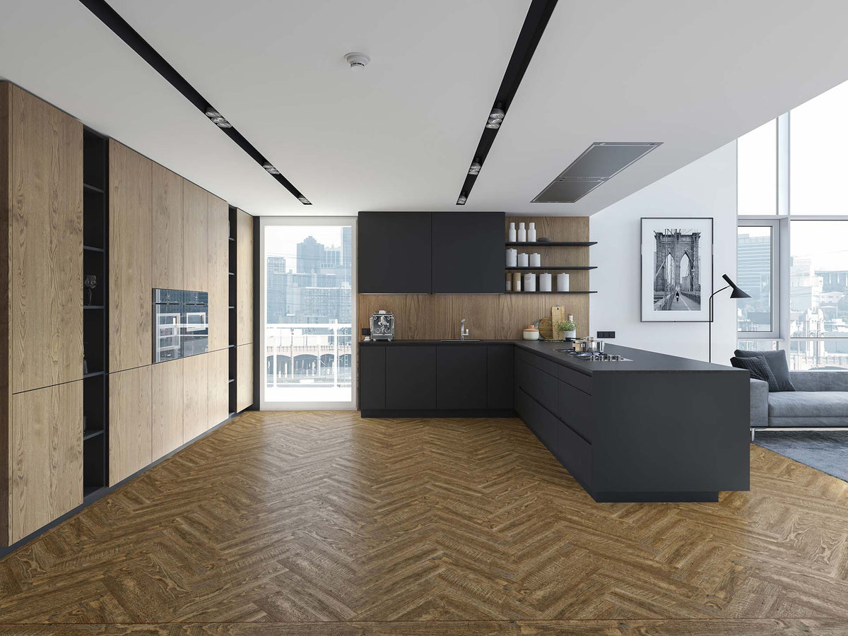 Cadiz Herringbone — Herringbone room scene