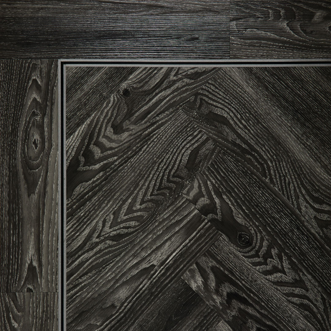 Black Ash Herringbone — Herringbone swatch
